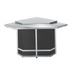 Thumbnail image #1 for Atlas Metal 30-1/2 Inch Inside Corner Mobile Modular Serving Counter with Stainless Steel Top and Bottom Shelf