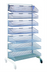 Thumbnail image #1 for Quantum Mobile Single-Sided Partition Wall Add-On Unit with 7 Baskets, 48 x 26 x 74 Inches, White/Chrome Finish