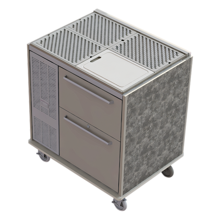 Product image #1 for Perlick Signature Series Mobile Bar Refrigerated Cabinet with 2 Drawers, Drainboard Top, 7.4 Cu. Ft.