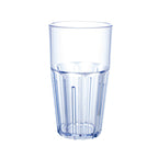 Thumbnail image #1 for Winco Havana PTSN-16 16 oz Ribbed Blue SAN Plastic Tumbler Case of 4