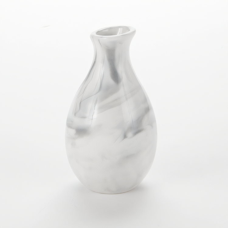 Product image #1 for American Metalcraft White Marble Ceramic Bud Vase, Jug Shape, 2 1/8-Inch Dia. x 3 7/8-Inch H