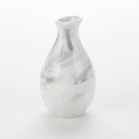 American Metalcraft White Marble Ceramic Bud Vase, Jug Shape, 2 1/8-Inch Dia. x 3 7/8-Inch H