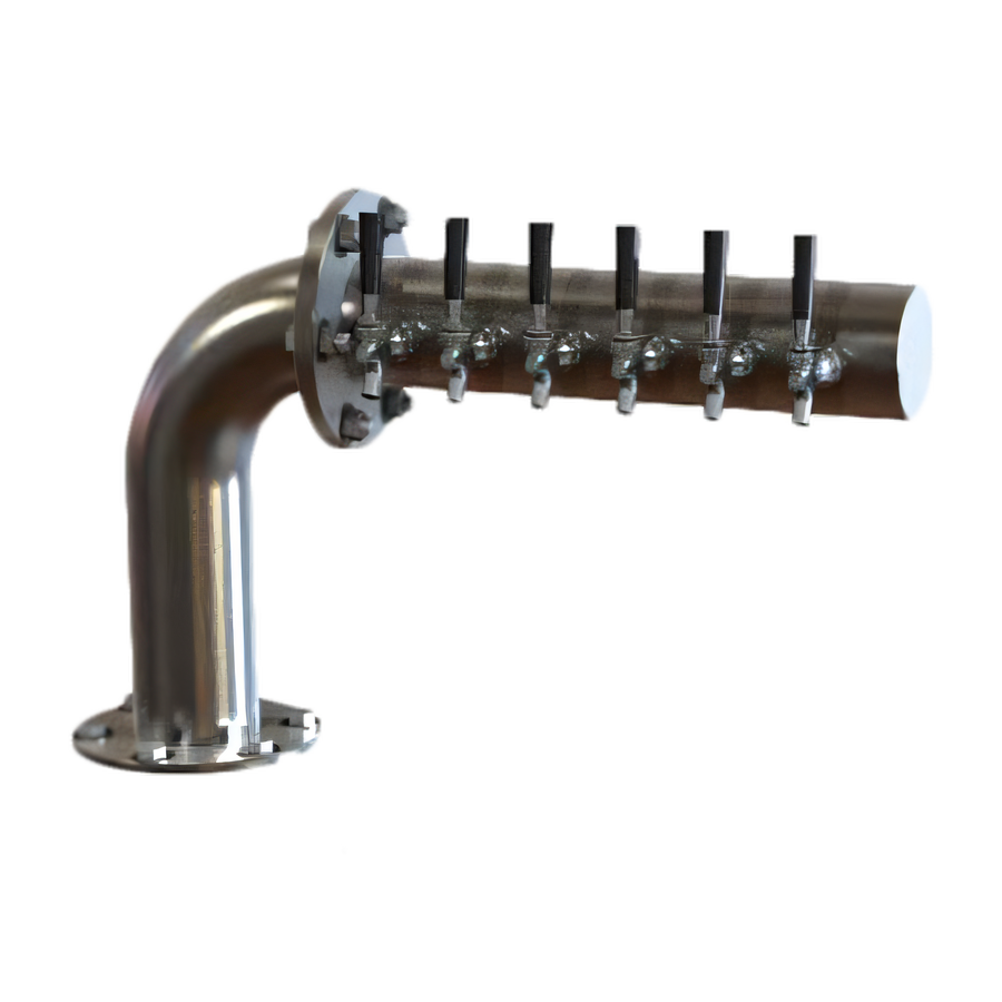 Product image #1 for Perlick 4062-8L L Brew Pipe Left-Mount Countertop Glycol-Cooled 8-Faucet Draft Beer Tower