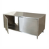 Thumbnail image #1 for BK Resources Dual-Access Stainless Steel Chef Table with Cabinet Base and Hinged Doors, 72 x 36 x 34-3/4 Inches