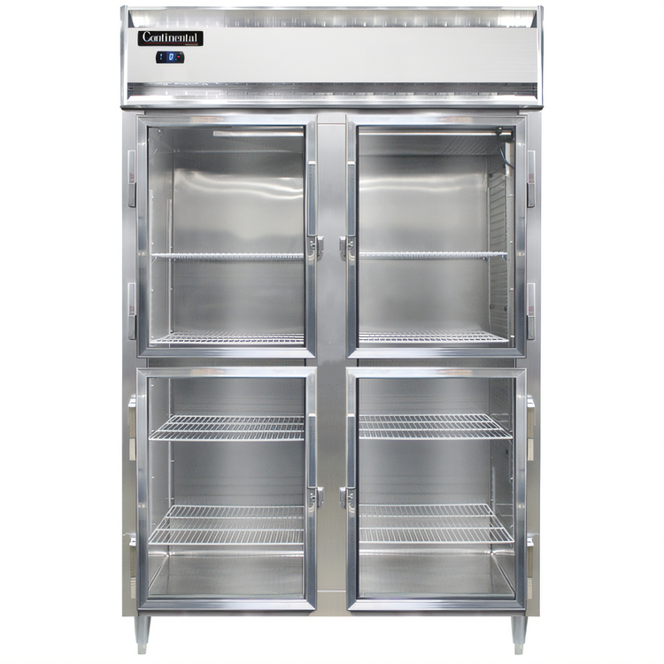 Product image #1 for Continental Refrigerator Designer Line D2FSNGDHD Two-Section Shallow Depth Reach-in Glass Door Freezer