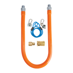 Thumbnail image #1 for BK Resources BKG-GHC-5072-SCK2 Gas Hose Connection Kit, 72-Inch x 1/2-Inch I.D., Plastic-Coated Stainless Steel, Quick Disconnect, Restraining Cable