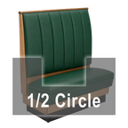 Thumbnail image #1 for ATSMFG ATS AT&S-AHC-LXW48-6CH GR7 Alex Wood Half Circle Booth, single, 48" x 90" x 48" long x 48" high, 6-channel back, wood trim, removable sinuous