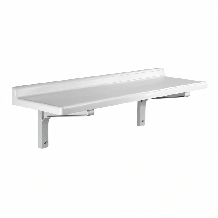 Product image #2 for Cambro Camshelving 48-Inch x 18-Inch Wall-Mounted Solid Shelf with 2-Inch Molded Backsplash
