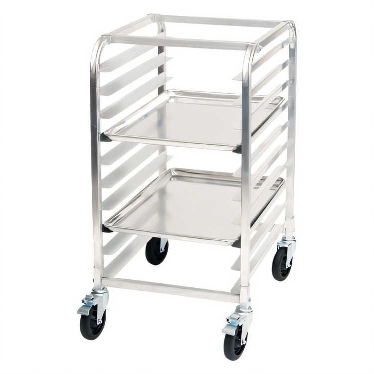 Product image #1 for Winco Mobile Half-Height Aluminum Sheet Pan Rack, 10 Full-Size or 20 Half-Size Pan Capacity