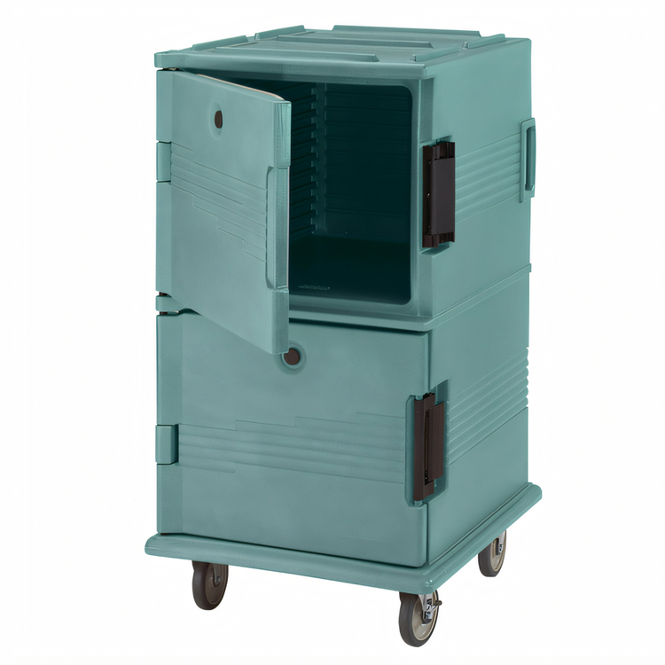 Product image #2 for Cambro Ultra Camcart Double-Compartment Front-Loading Insulated Food Pan Cart, 120 Qt., Slate Blue