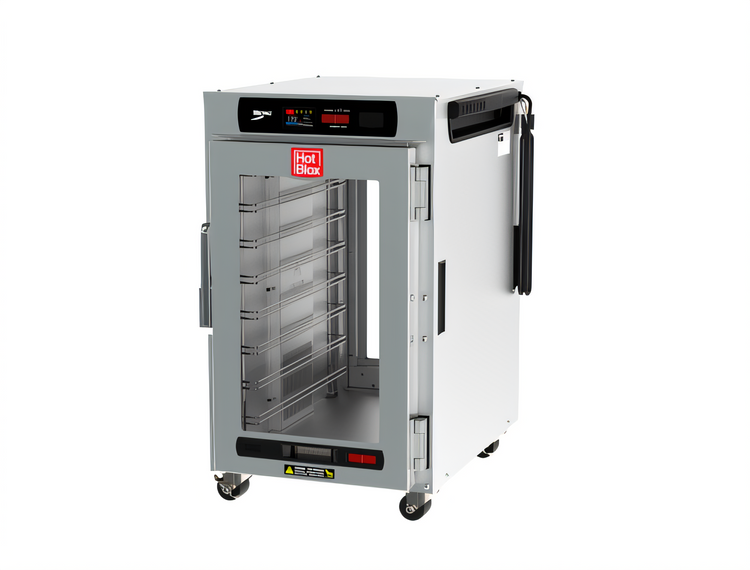 Product image #1 for Metro HotBlox Narrow 8-Pan Pass-Thru Undercounter Heated Holding Cabinet with Digital Touchscreen and Clear Front/Rear Doors