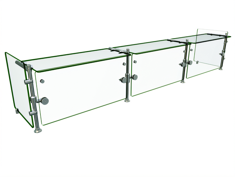 Product image #1 for Hatco Flav-R-Shield Full-Service Pass-Over Food Shield, 96 Inch Wide, 3-Bay, Adjustable to 23 Inch High