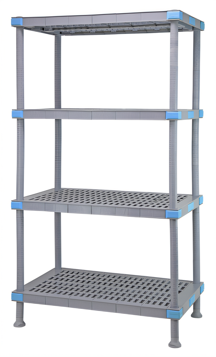 Product image #1 for Quantum Millenia 4-Shelf Polymer Starter Shelving Unit, 42W x 18D x 50H, Gray