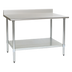 Thumbnail image #1 for Eagle Spec-Master 144 Inch x 30 Inch 14 Gauge 300 Series Stainless Steel Work Table with 4-1/2 Inch Backsplash and Adjustable Galvanized Undershelf