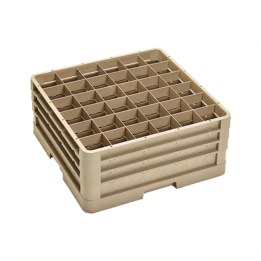 Product image #1 for Traex Full-Size Closed-Wall 36-Compartment Glass Rack with Three Extenders, Beige