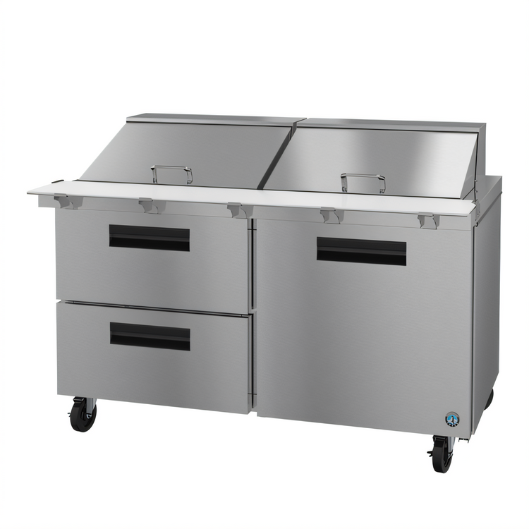 Product image #1 for Hoshizaki Steelheart 60-Inch Two-Section Mega Top Prep Refrigerator with One Door and Two Drawers