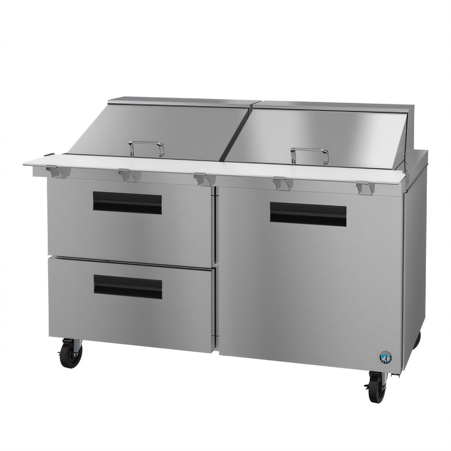 Product image #1 for Hoshizaki Steelheart 60-Inch Two-Section Mega Top Prep Refrigerator with One Door and Two Drawers