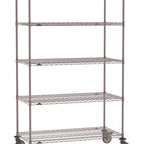 Thumbnail image #1 for Metro Super Erecta SE-2430K4-80-M5 Mobile Wire Shelving Unit, 30"W x 24"D x 80"H, 900 lbs per unit, evenly distributed1" shelf adjustment, (5) wire