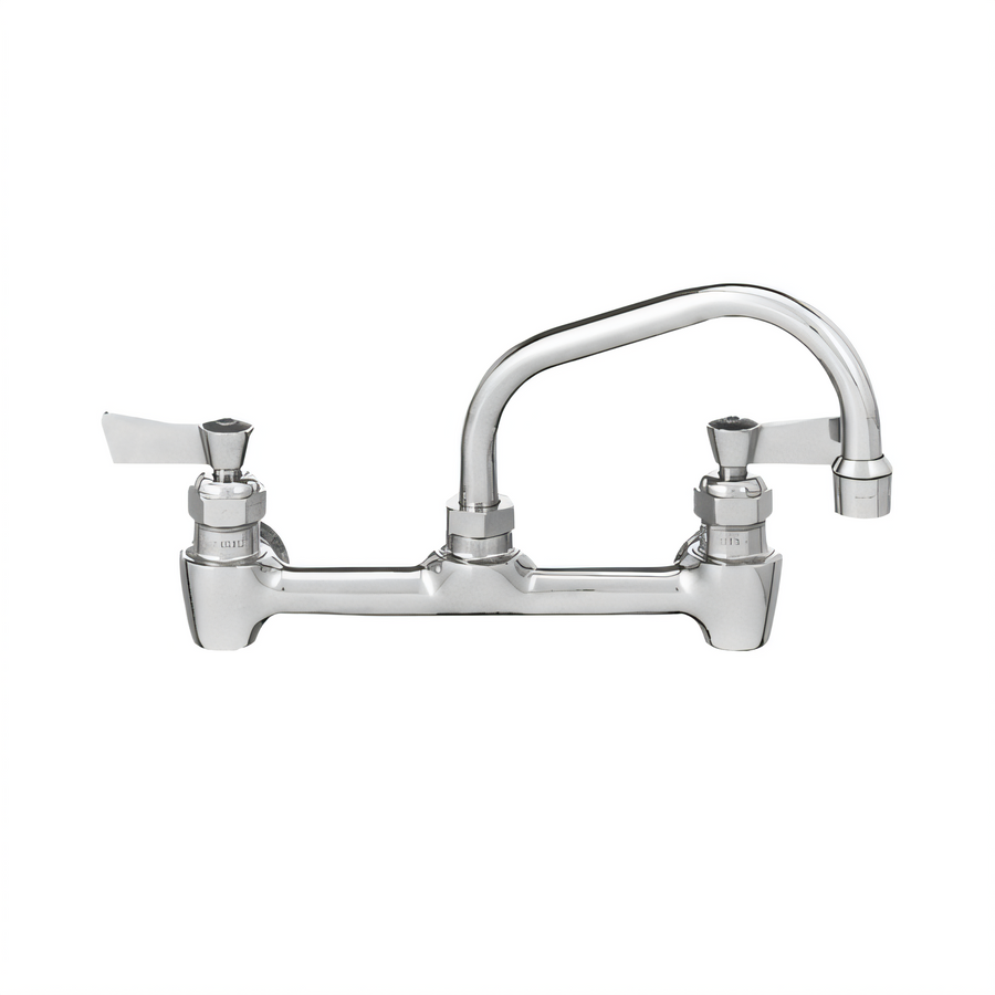 Product image #1 for Fisher Stainless Steel 8-Inch Center Backsplash Faucet with 14-Inch Swing Spout and Lever Handles