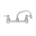 Thumbnail image #1 for Fisher Stainless Steel 8-Inch Center Backsplash Faucet with 14-Inch Swing Spout and Lever Handles