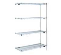 Eagle EAGLEbrite 4-Tier Add-On Wire Shelving Unit, 42 x 24 x 63 Inches, Zinc Finish