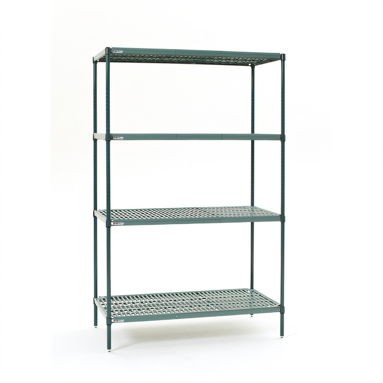 Product image #1 for Super Erecta Pro 4-Shelf Stationary Polymer Shelving Unit, 36 x 24 x 74-5/8 Inches, Green