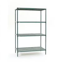 Super Erecta Pro 4-Shelf Stationary Polymer Shelving Unit, 36 x 24 x 74-5/8 Inches, Green