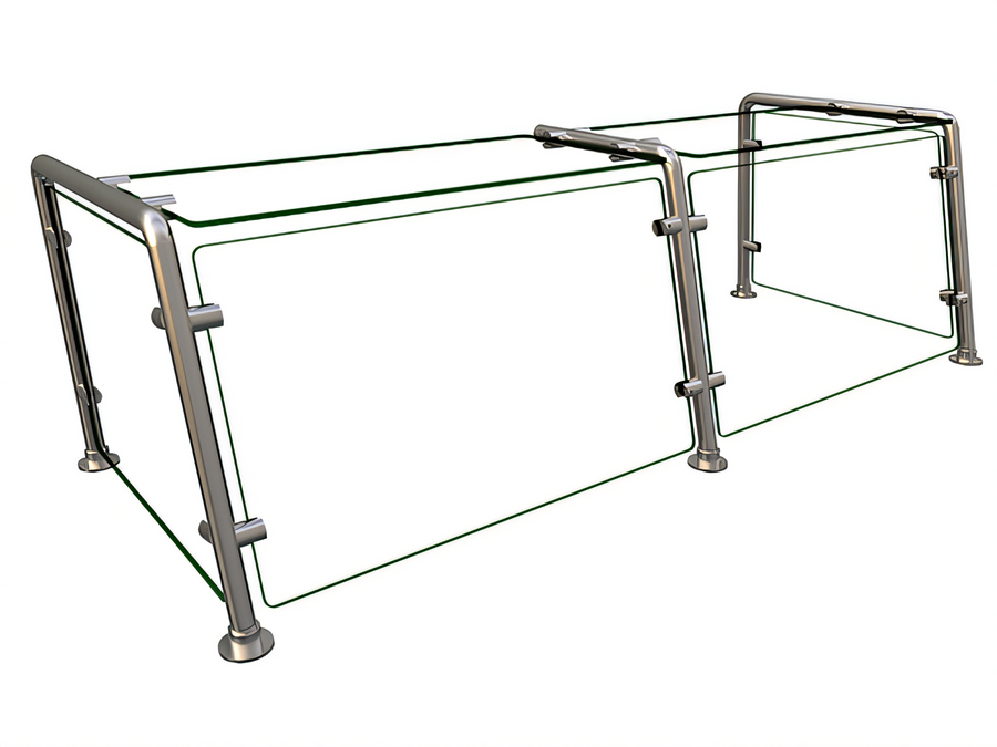 Product image #1 for Hatco Flav-R-Shield EP22 Full-Service Pass-Over Sneeze Guard, 2 Bays, 48 x 18 x 18 Inches