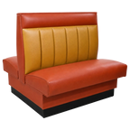 Thumbnail image #1 for ATSMFG ATS AT&S-AD-W48-6CHHR GR8 William Standard Booth, double, 48" long x 48" high, 6-channel with Headroll back, removable sinuous spring seat