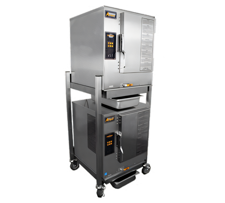Product image #1 for AccuTemp Evolution N61201D060 DBL Double-Stacked Stand-Mounted Connectionless Natural Gas Boilerless Convection Steamer