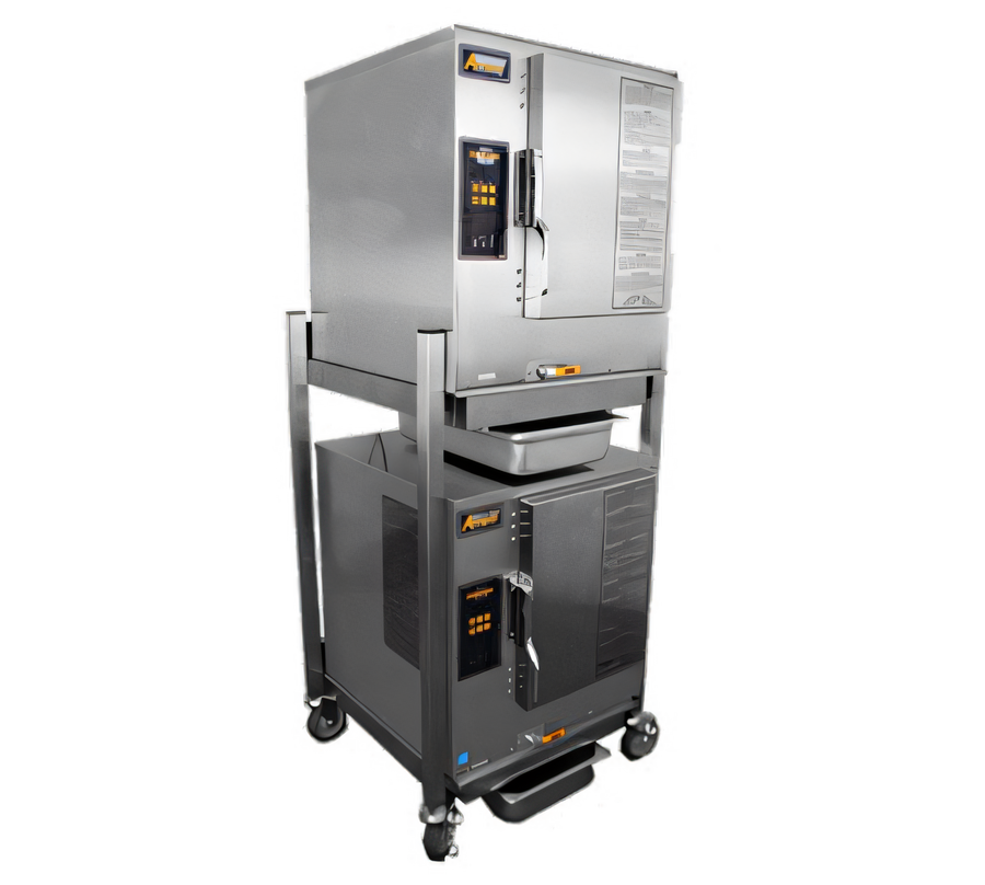 Product image #1 for AccuTemp Evolution N61201D060 DBL Double-Stacked Stand-Mounted Connectionless Natural Gas Boilerless Convection Steamer