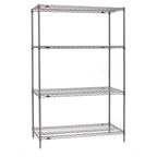Thumbnail image #1 for Metro Super Erecta SE-214274K4-S-4 42"W x 21"D x 74"H 4-Shelf Stationary Gray Epoxy Wire Starter Shelving Unit