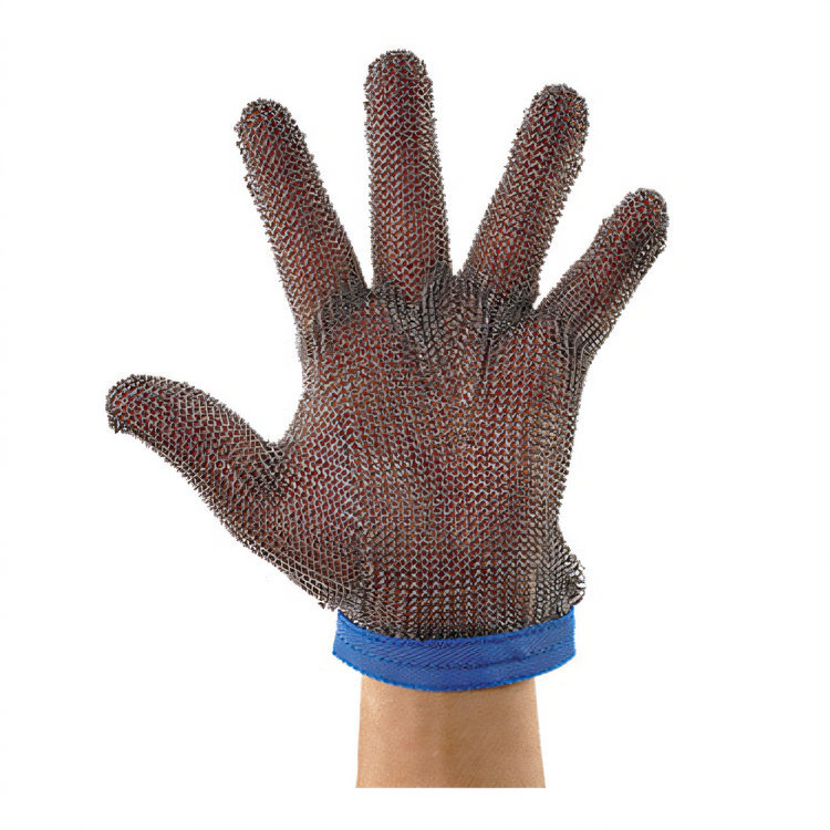 Product image #1 for Winco Large Reversible Mesh Cut Resistant Glove, 304L Stainless Steel, Blue