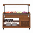 Thumbnail image #1 for Koolmore KM-RBT-59ACW Refrigerated Buffet Table, 4 full-size GN pans, freestanding, 59.5"W x 29.2"D x 39.9"H closed height, adjustable tempered-glass