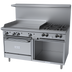 Thumbnail image #1 for Garland G Starfire Pro 60-Inch Gas Restaurant Range with 4 Open Burners, 36-Inch Griddle, Standard Oven, and Storage Base