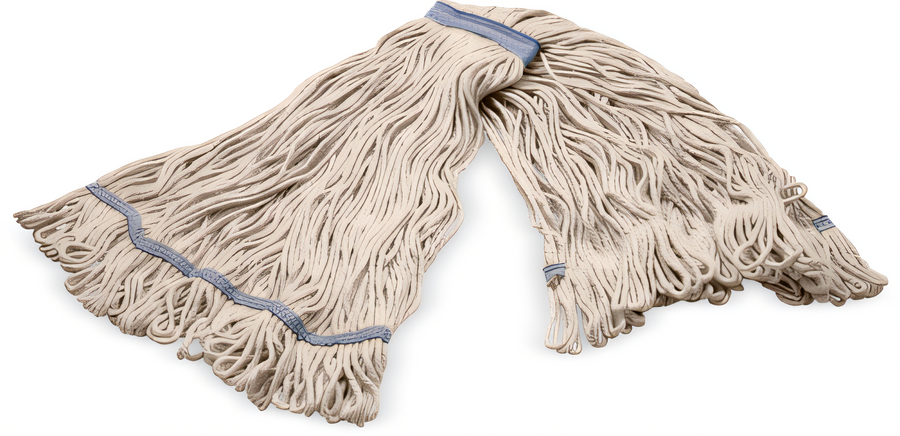 Product image #1 for Carlisle Sparta X-Large Looped-End Wet Mop Head, Natural Cotton/Synthetic Blend, Blue Band