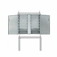 Convotherm Fully Enclosed Stainless Steel Oven Stand with Double Doors, Casters, and 14 Shelf Rail Pairs for C4 6.10 & 10.10