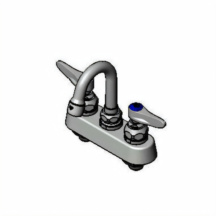 Product image #1 for T&S Brass B-1141-01 4-Inch Center Deck-Mount Workboard Mixing Faucet with 2.2 GPM Swivel Gooseneck