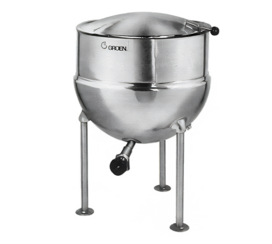 Product image #1 for Groen FT-80 80-Gallon Direct Steam Kettle with 2/3 Jacket and Tri-Leg Open Base