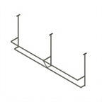 Thumbnail image #1 for John Boos PRD5-C Ceiling-Mounted Double-Bar Stainless Steel Pot Rack, 115-1/4"W, with 20 Double Hooks