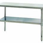 Thumbnail image #1 for Quantum SST-2460U Stainless Steel Work Table, 60 x 24 x 34 Inches, Open Base with Adjustable Undershelf