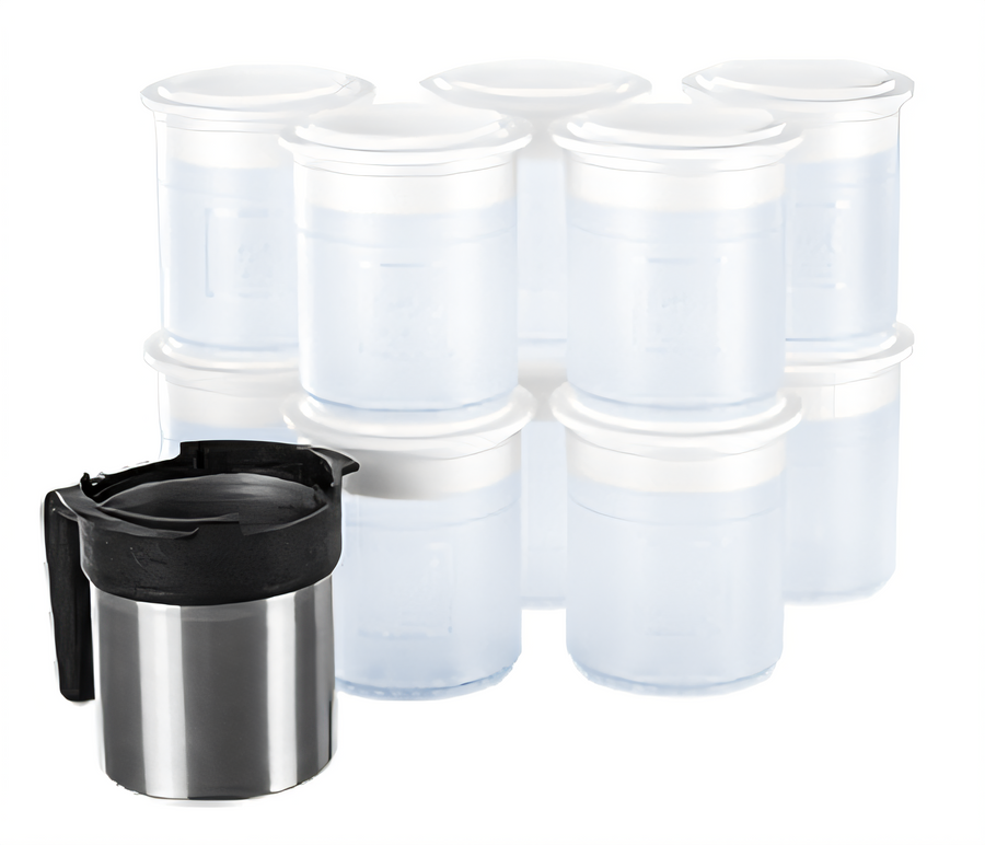 Product image #1 for Transparent Synthetic Pacotizing Beaker Set with Chrome Steel Protective Outer Beaker
