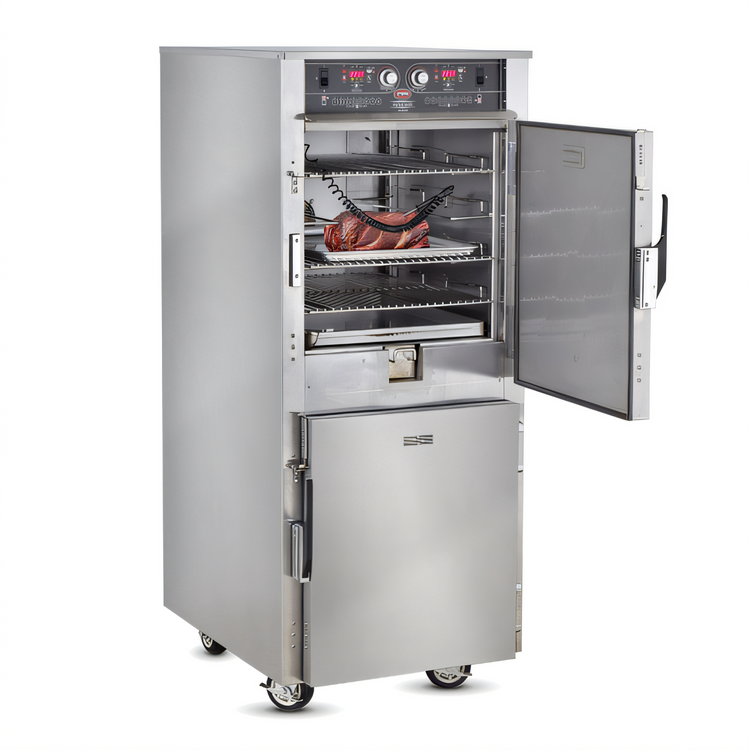 Product image #1 for FWE G2 Series Mobile Low Temp Cook & Hold Smoker Cabinet Oven, 2-Compartment, Stainless Steel