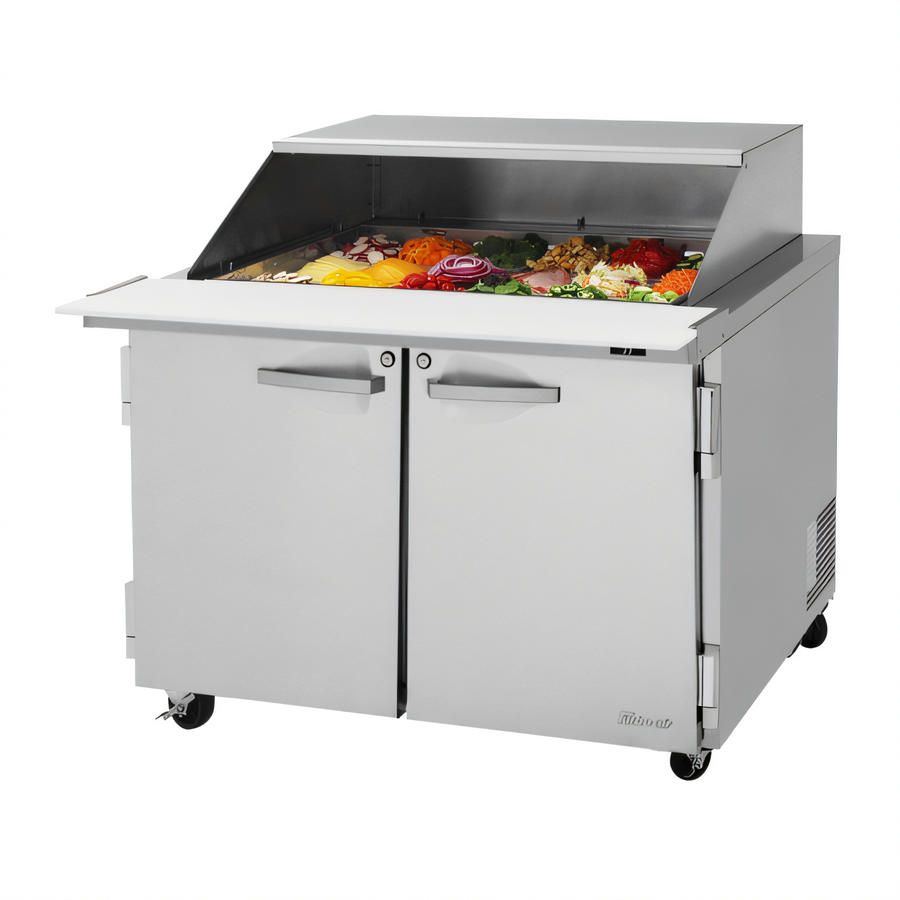 Product image #1 for Turbo Air PRO Series Two-Section Mega Top Sandwich/Salad Prep Table with Slide Lid and Rear-Mounted Self-Contained Refrigeration