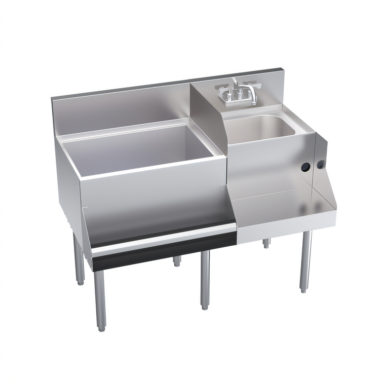 Product image #1 for Royal Series 42-Inch Left Ice Bin Underbar Cocktail Station with Blender Sink and 10-Circuit Cold Plate