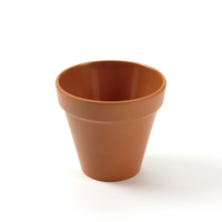 American Metalcraft Terra Cotta-Style 8 oz Round Angled Melamine Bowl, Orange