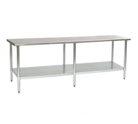 Eagle Group Budget Series 96-inch x 36-inch Flat Top Work Table with 430 Stainless Steel Top and Adjustable Galvanized Undershelf