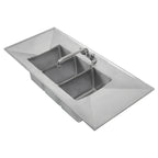 Thumbnail image #1 for Klinger's Trading DIS32D Three-Compartment Drop-In Stainless Steel Sink with Left and Right Drainboards