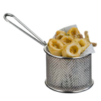 Thumbnail image #1 for American Metalcraft FRYR375 Round Fine Mesh Stainless Steel Tabletop Serving Fry Basket, 3-1/2 x 2-3/4 Inch Case of 48