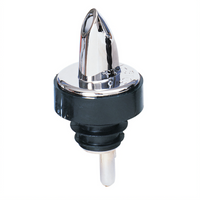 Spill-Stop Chrome-Plated Plastic Liquor Pourer with Black Collar